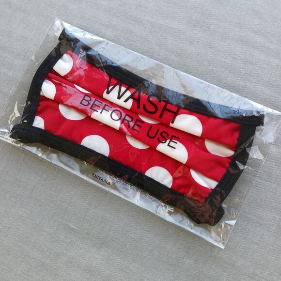 Red Polka Dot Washable Cotton Facemask NWT Survivor Face Masks Unisex OSFA - Picture 2 of 8